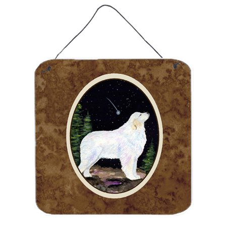 MICASA 6 x 6 in. Starry Night Great Pyrenees Aluminium Metal Wall or Door Hanging Prints MI233501